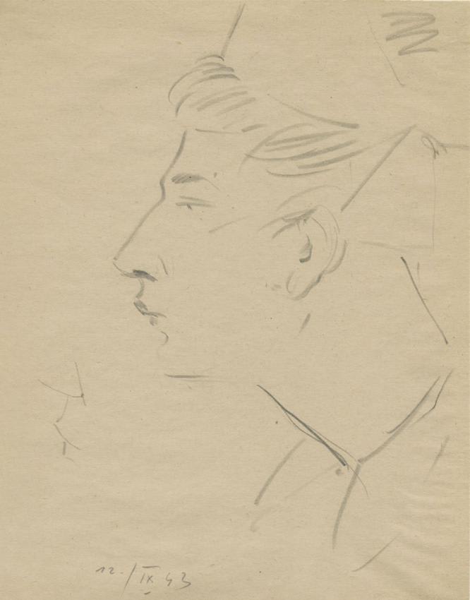 Moritz Müller (1887-1944), Portrait of a Hospital Nurse, Theresienstadt Ghetto, 1943