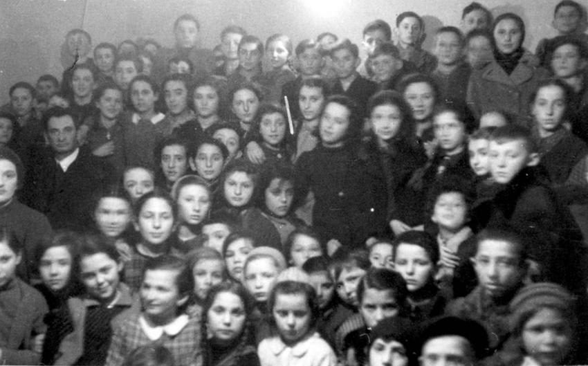 Group photograph of children from Bochnia, Poland, February 1941