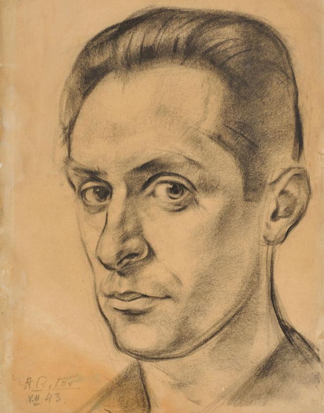 Arthur (Alter) Ritov (1909-1988), Self-portrait, Riga Ghetto, 1943