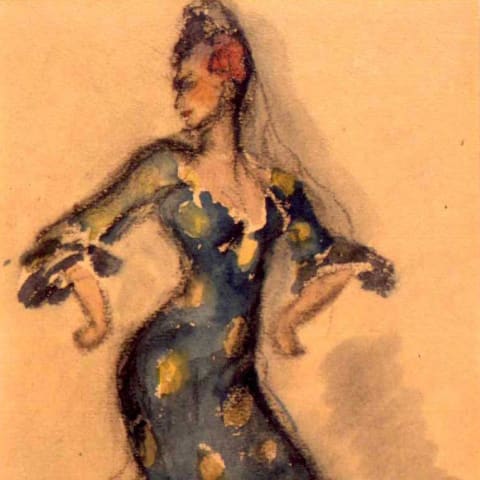 Charlotte Buresova. "Catherina Frank Dancing the Flamenco"