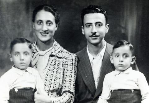Daniel and Anna Israel with their sons Vittorio and Dario (from right). Trieste, 1938