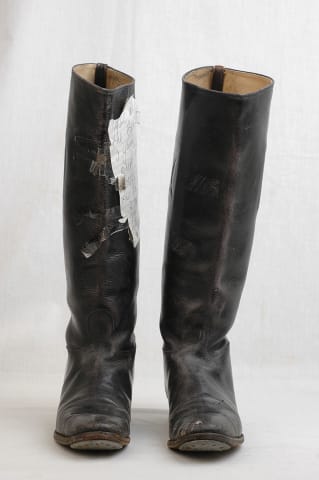 Boots that Mira Becker nee Kossowitzer received from her father in 1939.