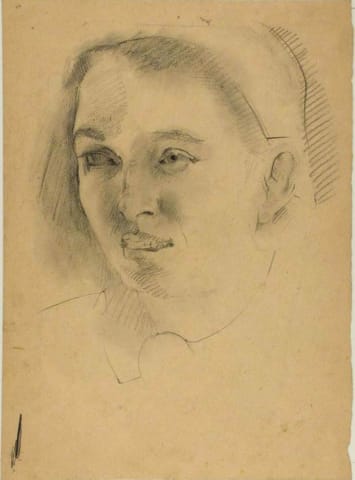 Friedl Dicker-Brandeis (1898-1944) ,Portrait of a Woman, Terezin Ghetto, 1942–1944