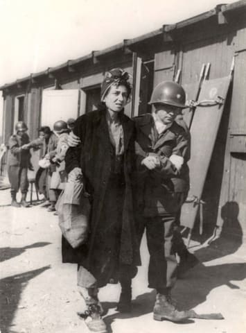 A survivor from the Penig Concentration Camp, Germany, April 1945
