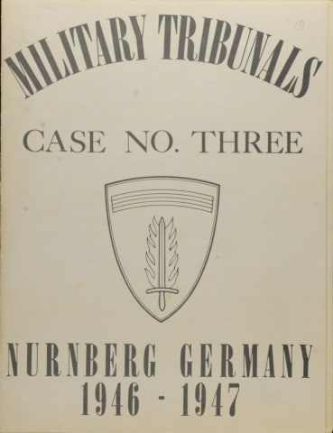 One of the indictments submitted at the additional Nuremberg Trials that began in 1946