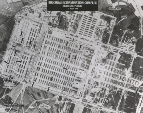 The Photo-Reconnaissance plane was actually looking for the nearby IG Farben war production factory and other war production facilities in the area.