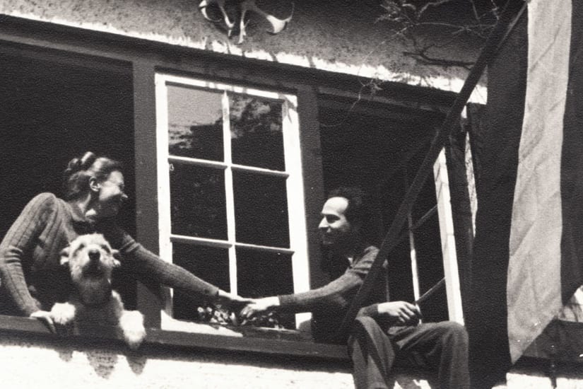 The Righteous Among the Nations Maria Helena Friedlander (Bruhn) with her husband Henry Friedlander, whom she'll rescue during the war, at their house at Wassenaar, The Netherlands