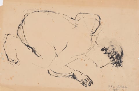 לכסנדר בוגן, פרטיזן שותה משלולית, 1943