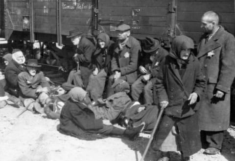 Transport arrival at Auschwitz-Birkenau