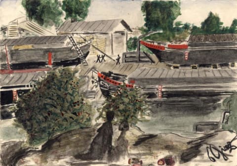 Petr Ginz (1928 - 1944). Boats, Terezin Ghetto, 1942-1944