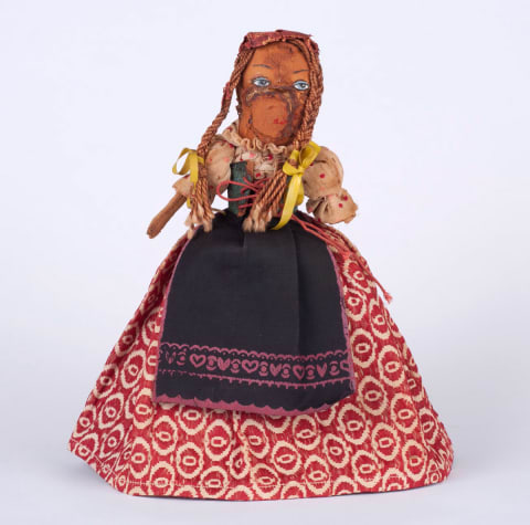 Doll made by Paulina Klauber in Theresienstadt from materials that she found in the Ghetto.