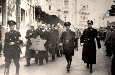 Baden Baden, Germany - arrest of Jews by the SS on Kristallnacht