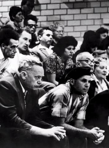 Audience in the courtroom at the Eichmann trial, 1961