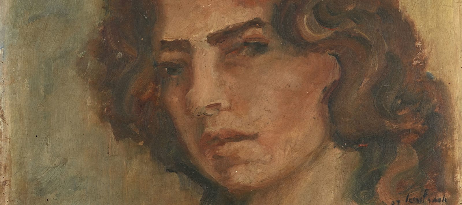 Esther Lurie (1913, Liepāja, Latvia – 1998, Tel Aviv). Self-Portrait, Tel Aviv, 1937