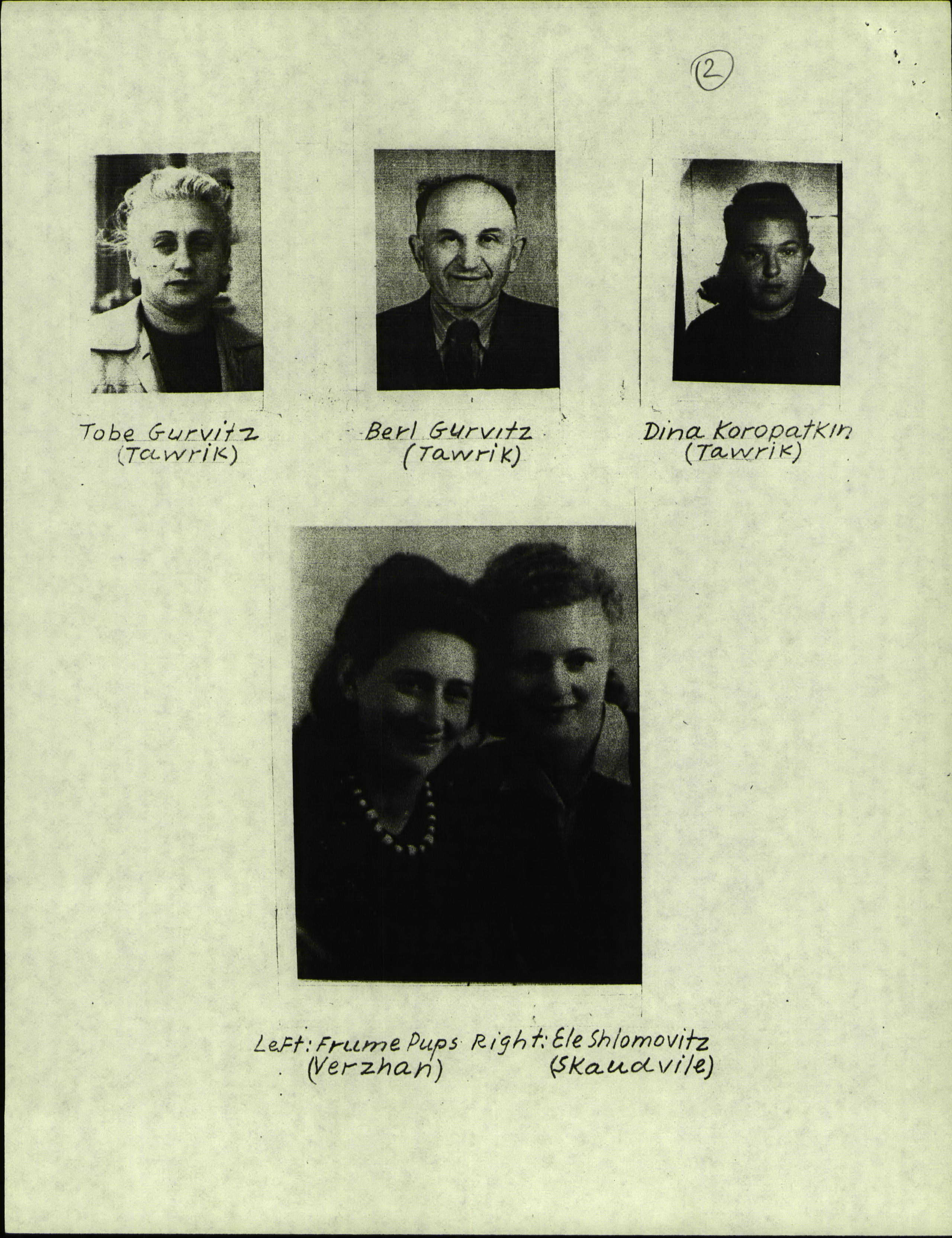 Witnesses who were survivors from Taurage