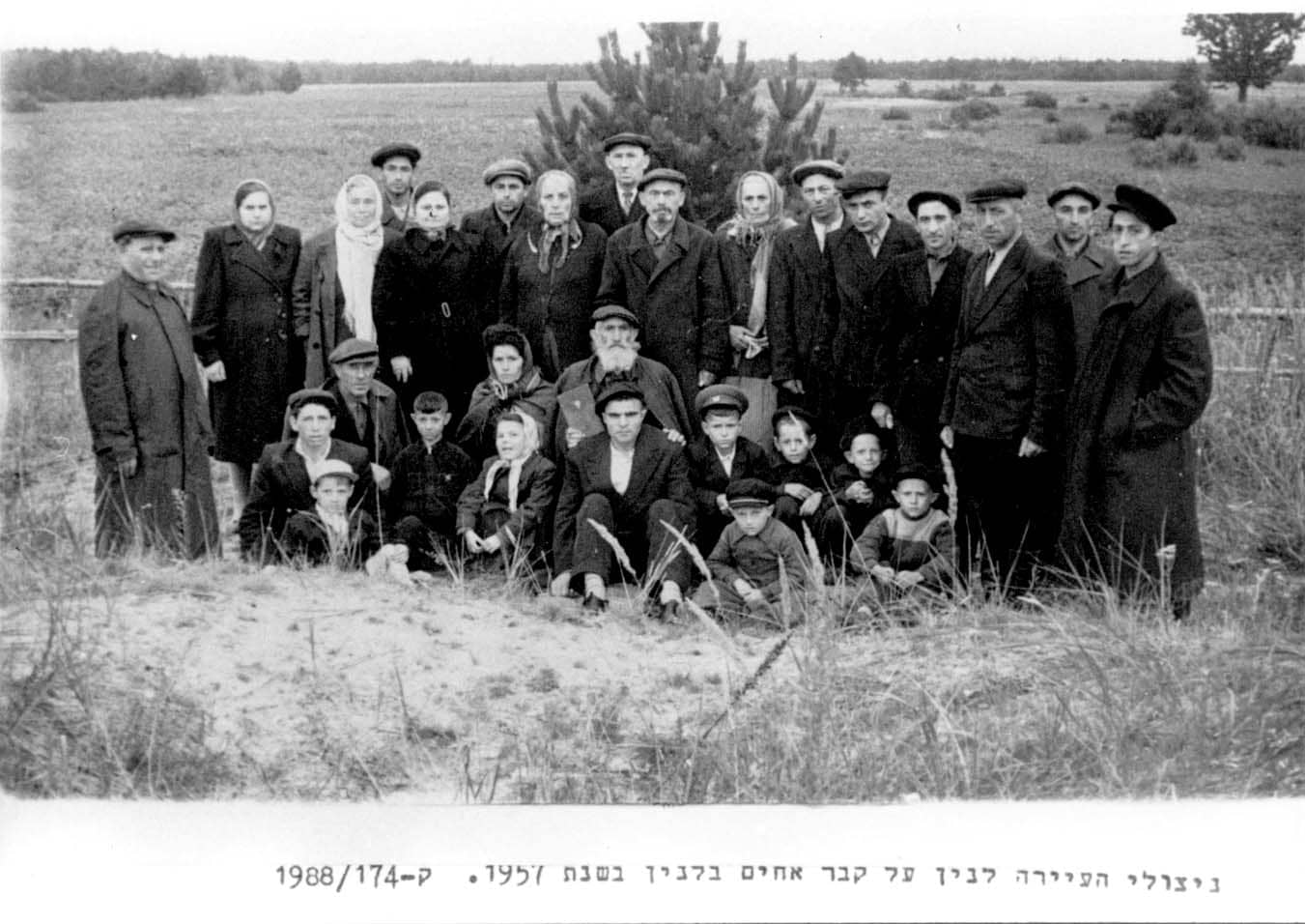 Survivors from Lenin at the site of the massacre