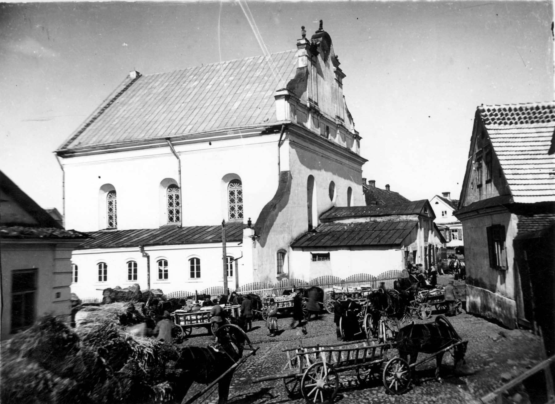 The Grand Synagogue in Słonim, a prewar view