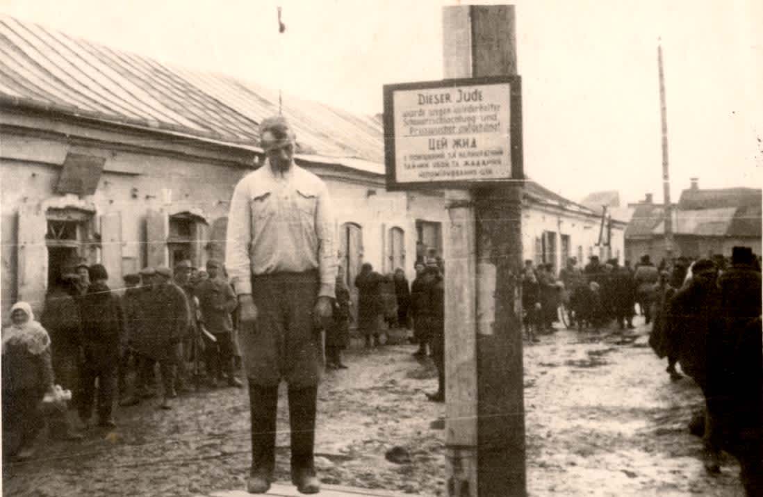 Mosze Feldman, a Jewish butcher, who was publicly hanged in April 1942 for the "crime" of carrying out kosher slaughter