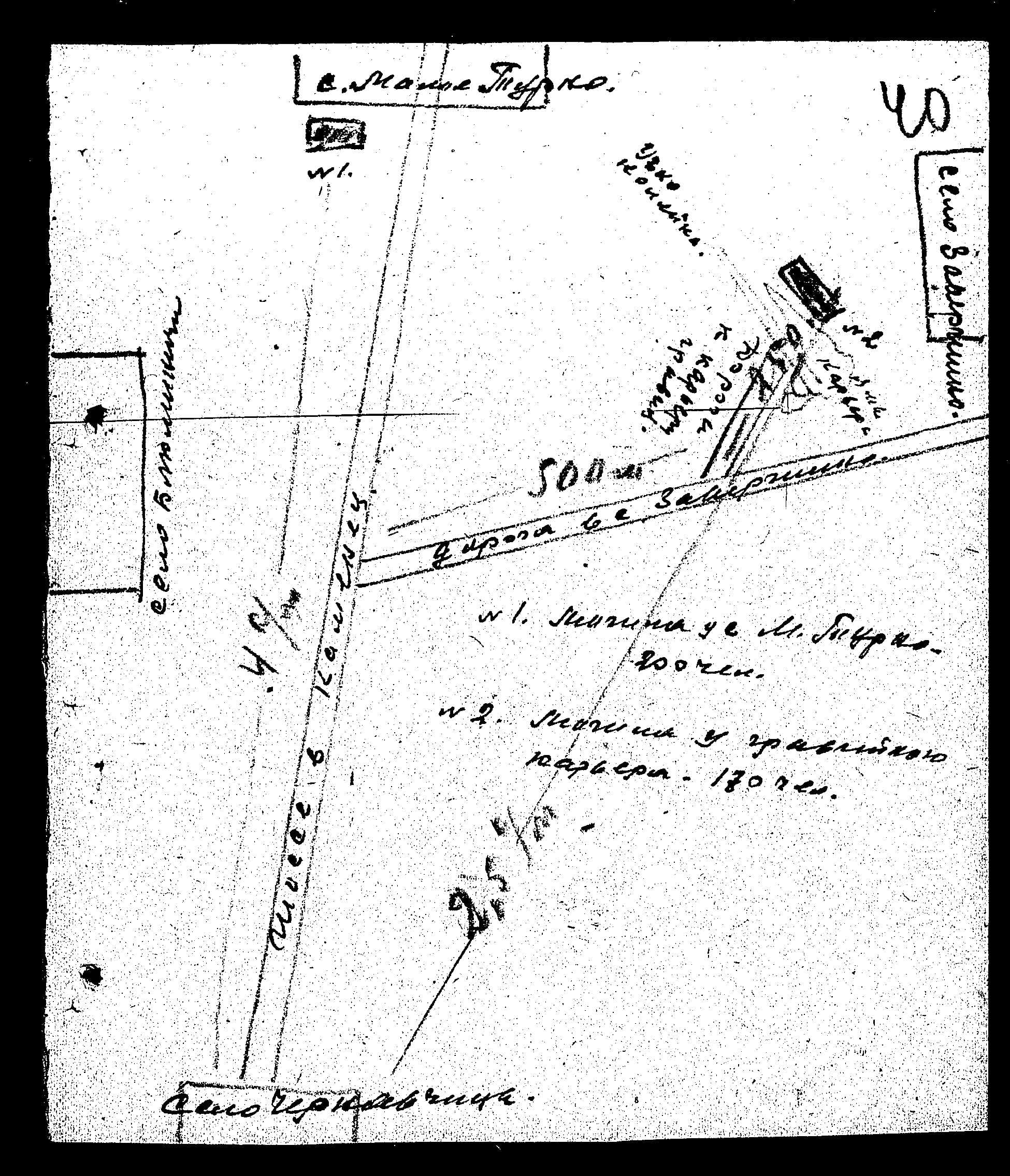 Sketch of  the Malaya Turna murder site