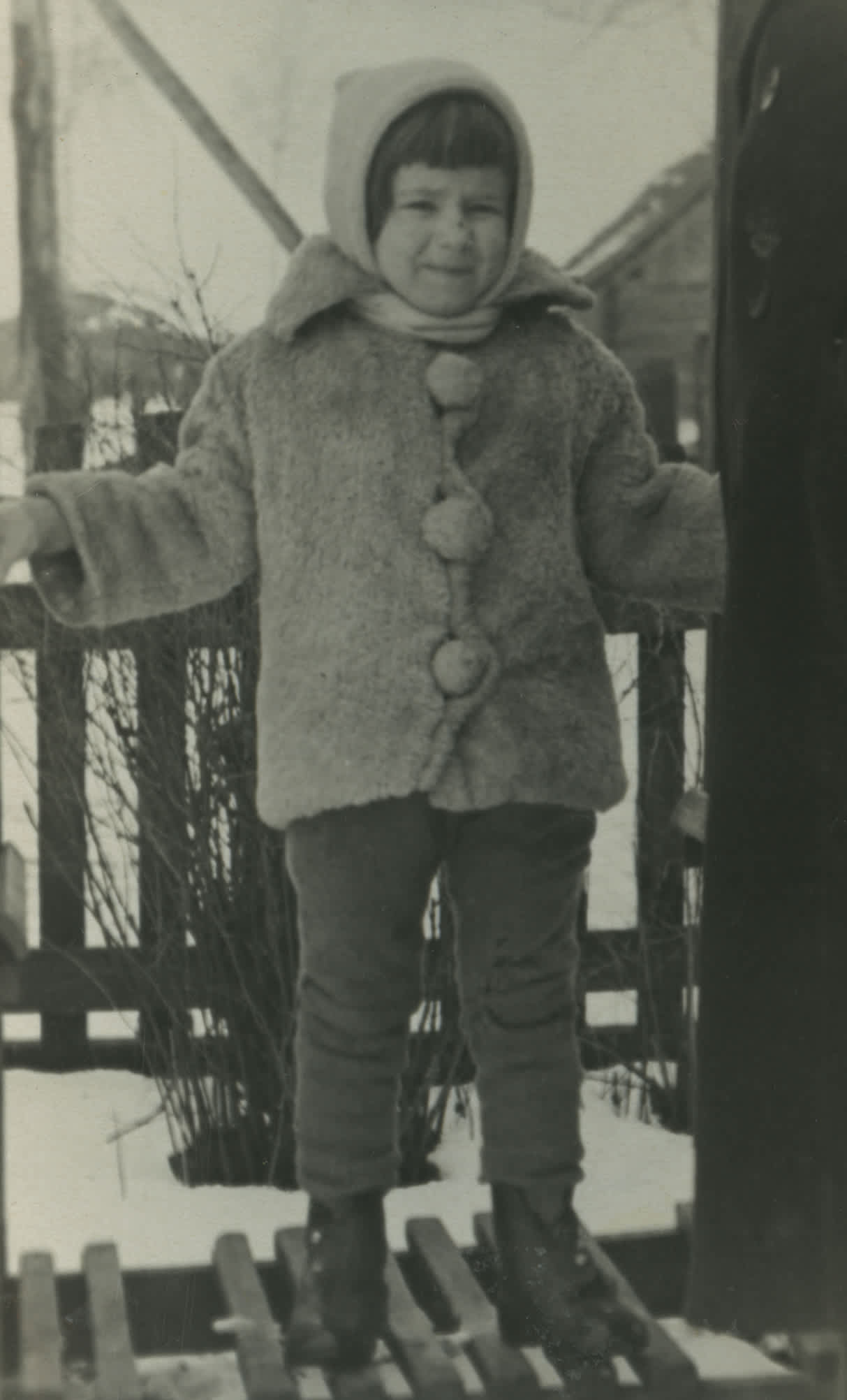 Ruth Joffe at Aleknas' farm. 1944, Survivor Ruth Joffe at Aleknas' farm. 1944