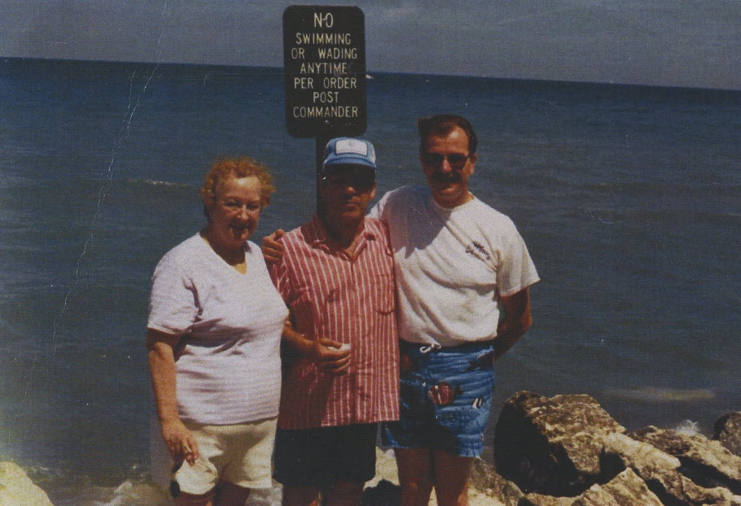 Tomaz Zajc (middle) visiting Elizabeta and her son Feri, USA, 1987