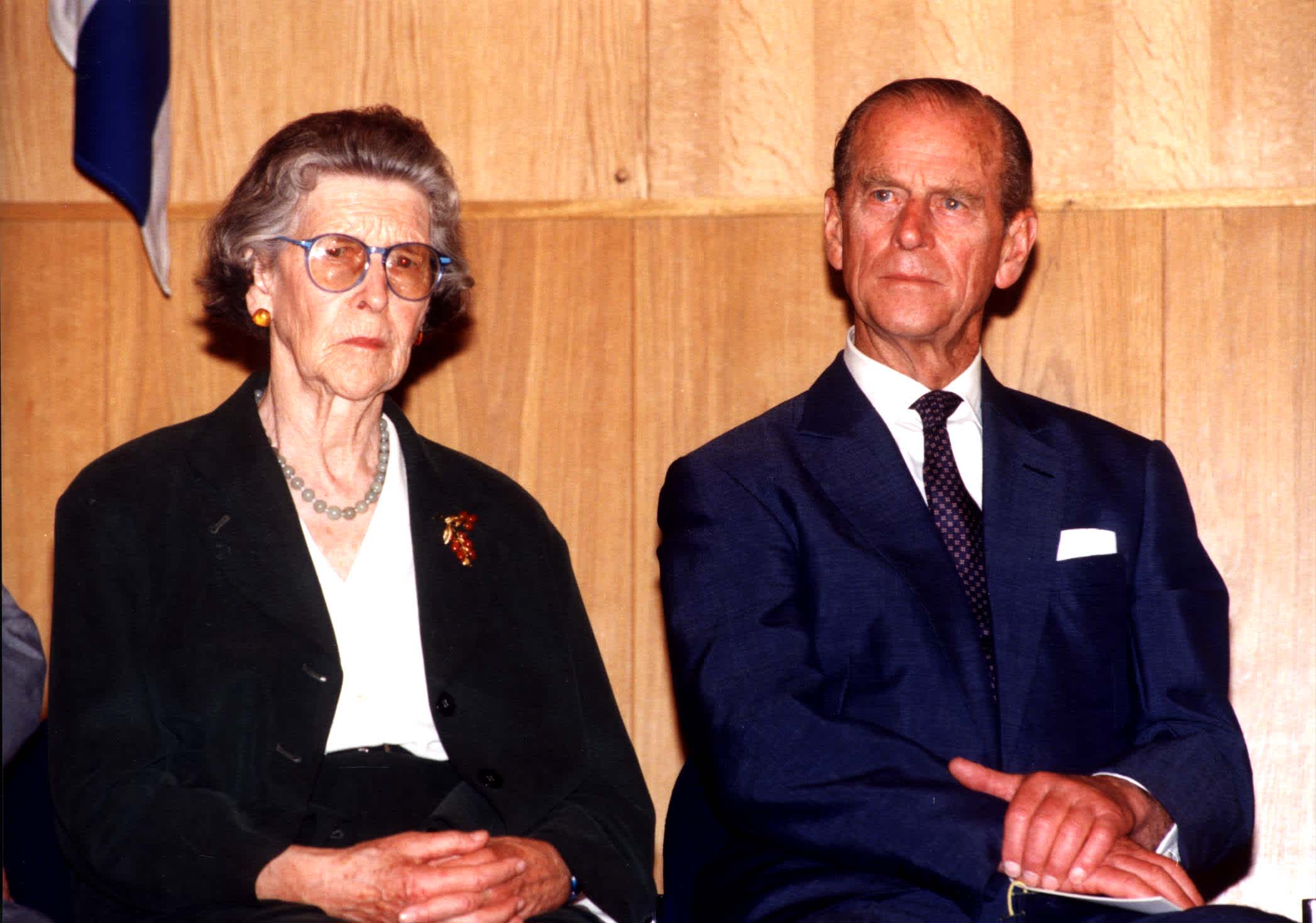 Princess Sophie and Prince Philip at the ceremony at Yad Vashem in honor of Princess Alice, 30 October 1994.