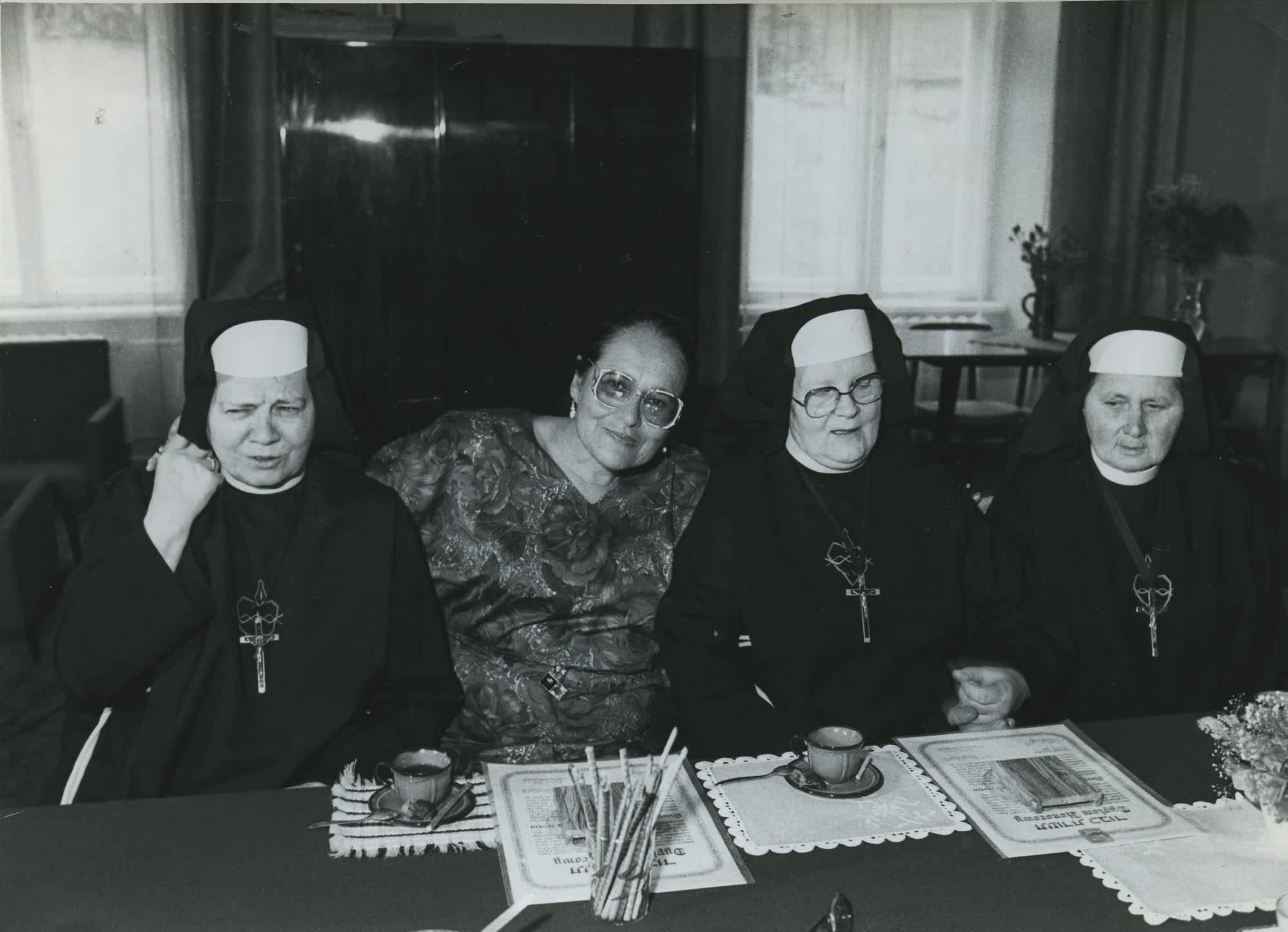 Sisters Ligoria, Bernarda and Emilia recieve their certificate of honor; together with the survivor- Miriam Klein, 29.07.1987