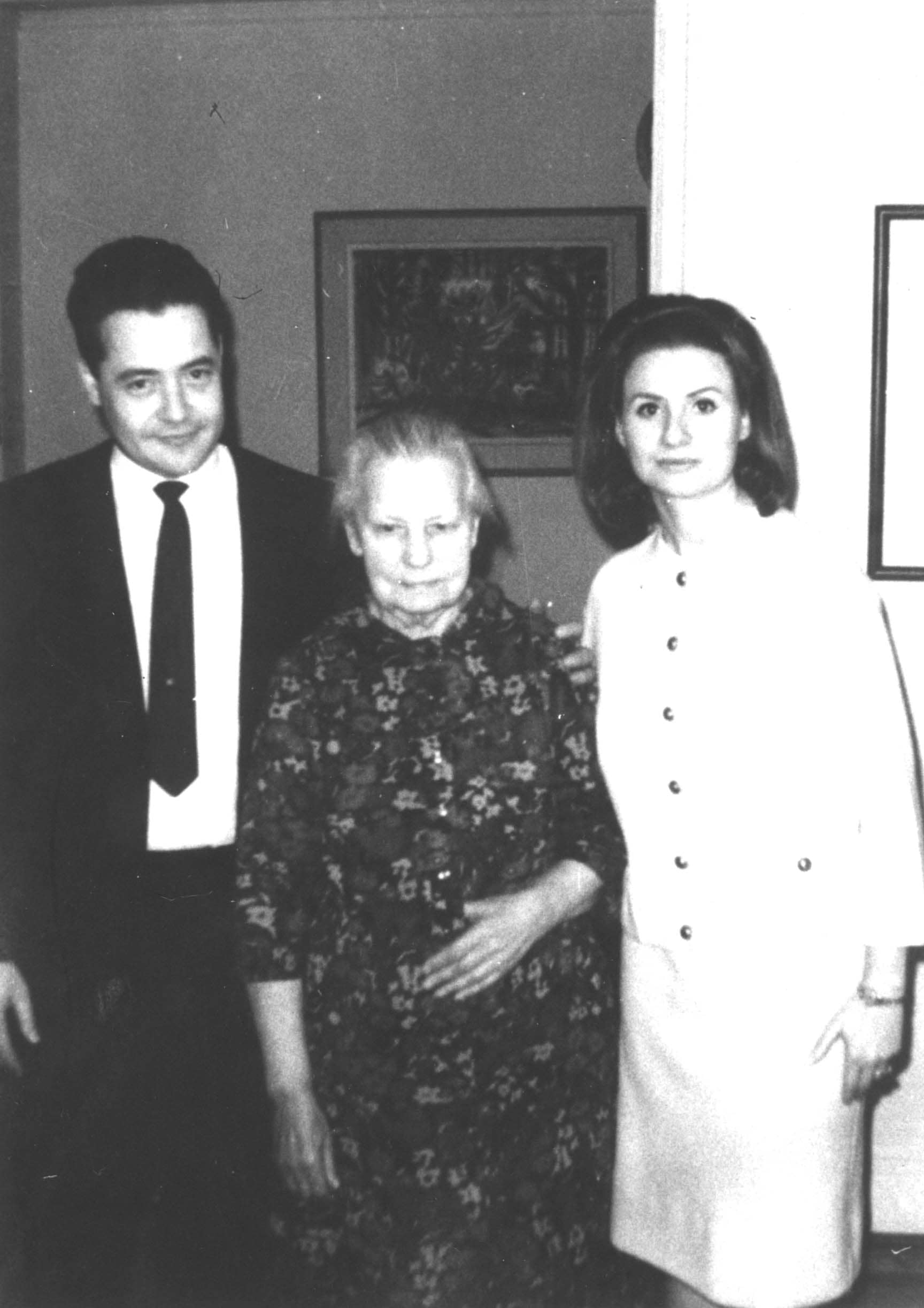 Konstancija Braženiene with the two Jews she had saved