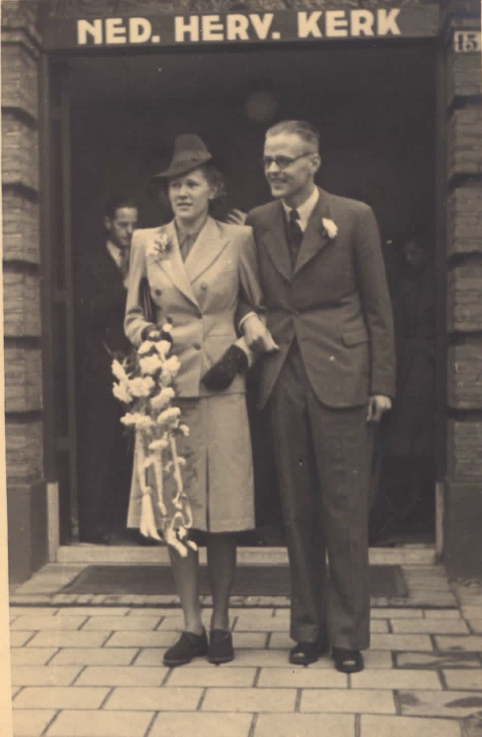 Jasper Daams and his bride on their wedding day, 1939