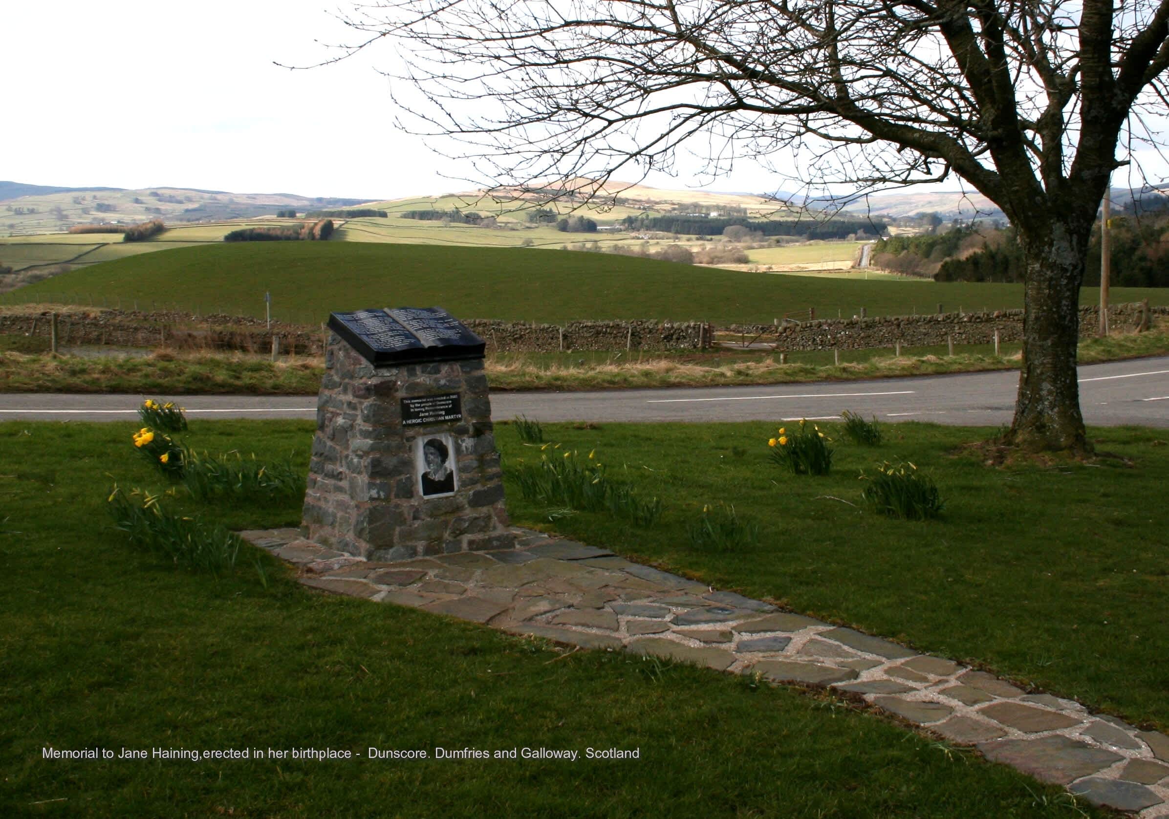 Memorial in honor of Jane Haining in her native village in Scotland