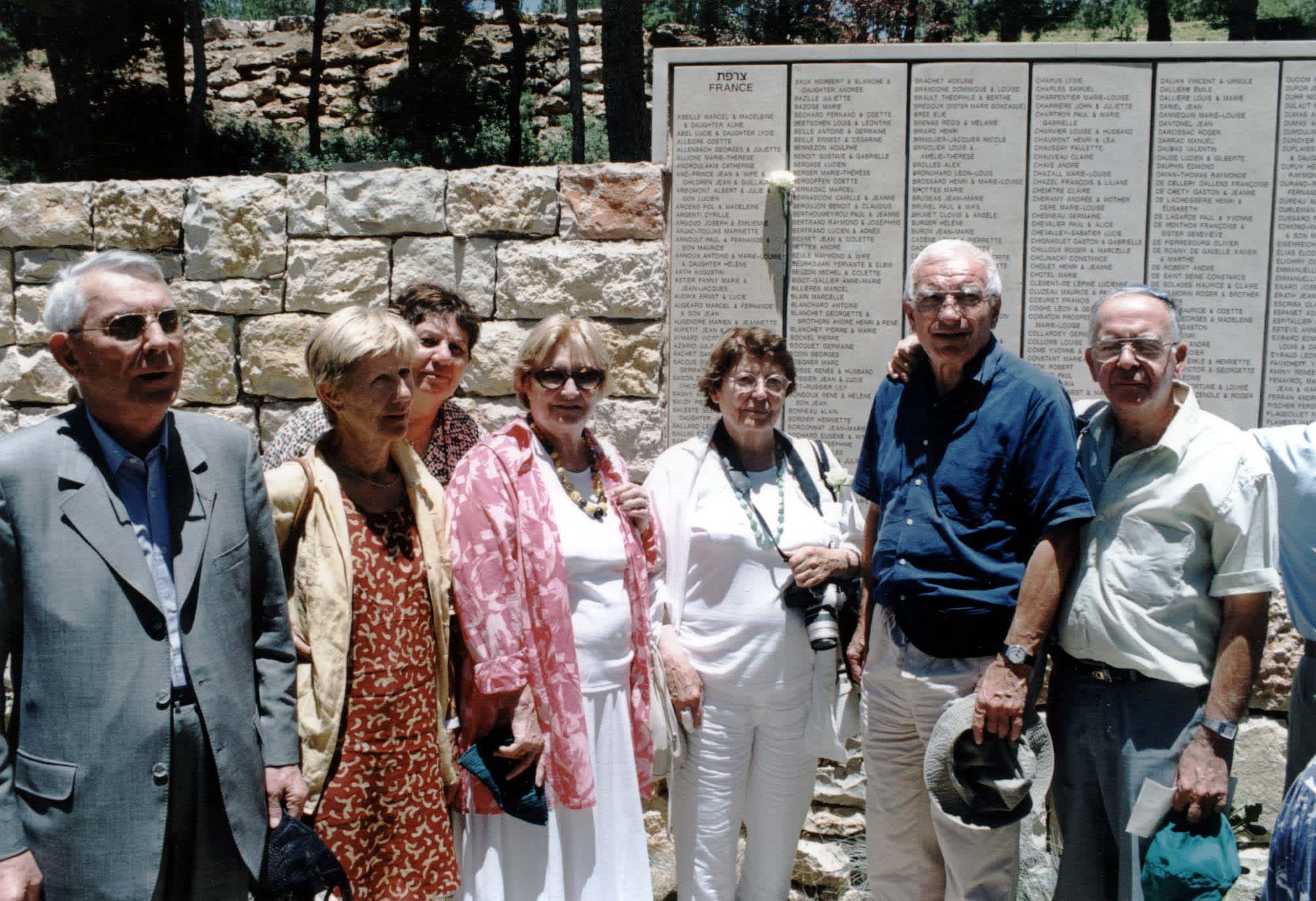 Marc Nahum the survivor, on the extreme right. 3rd from the right is Jeanne Lehman. Yad Vashem