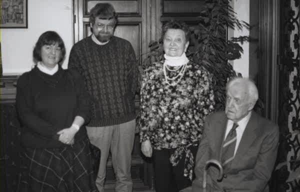 Harald Ptersen recieves a medal and a certificate of honor. Copenhagen, 30.03.1993