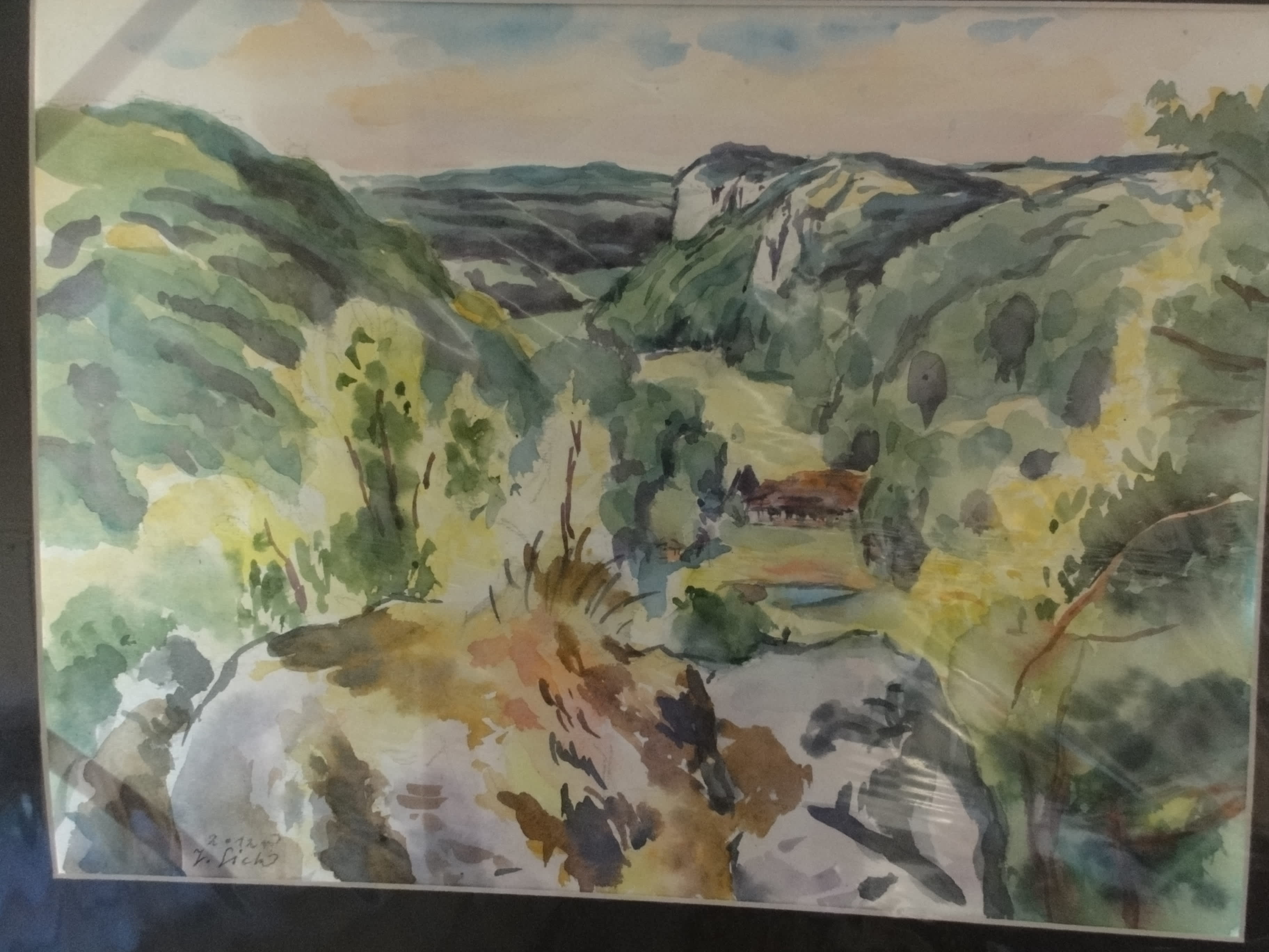 Drawing by Jacek Siek of the Rosciszewski Farm - sent as a gift to Yad Vashem by Janina Wiluszynska