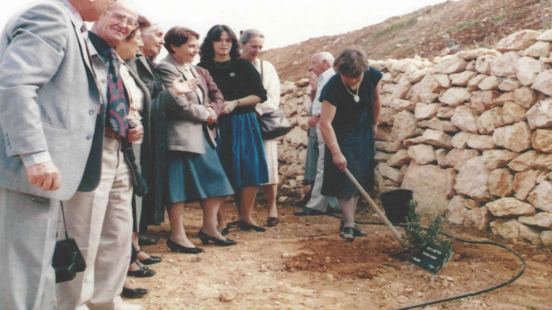 Planting the tree in Yad Vashem