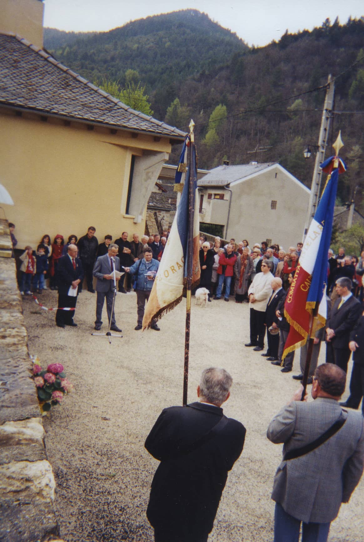 Ceremony of the placing of a plaque in memory of Simone Serriere in her village La Salle-Prunet, 2 May 2004