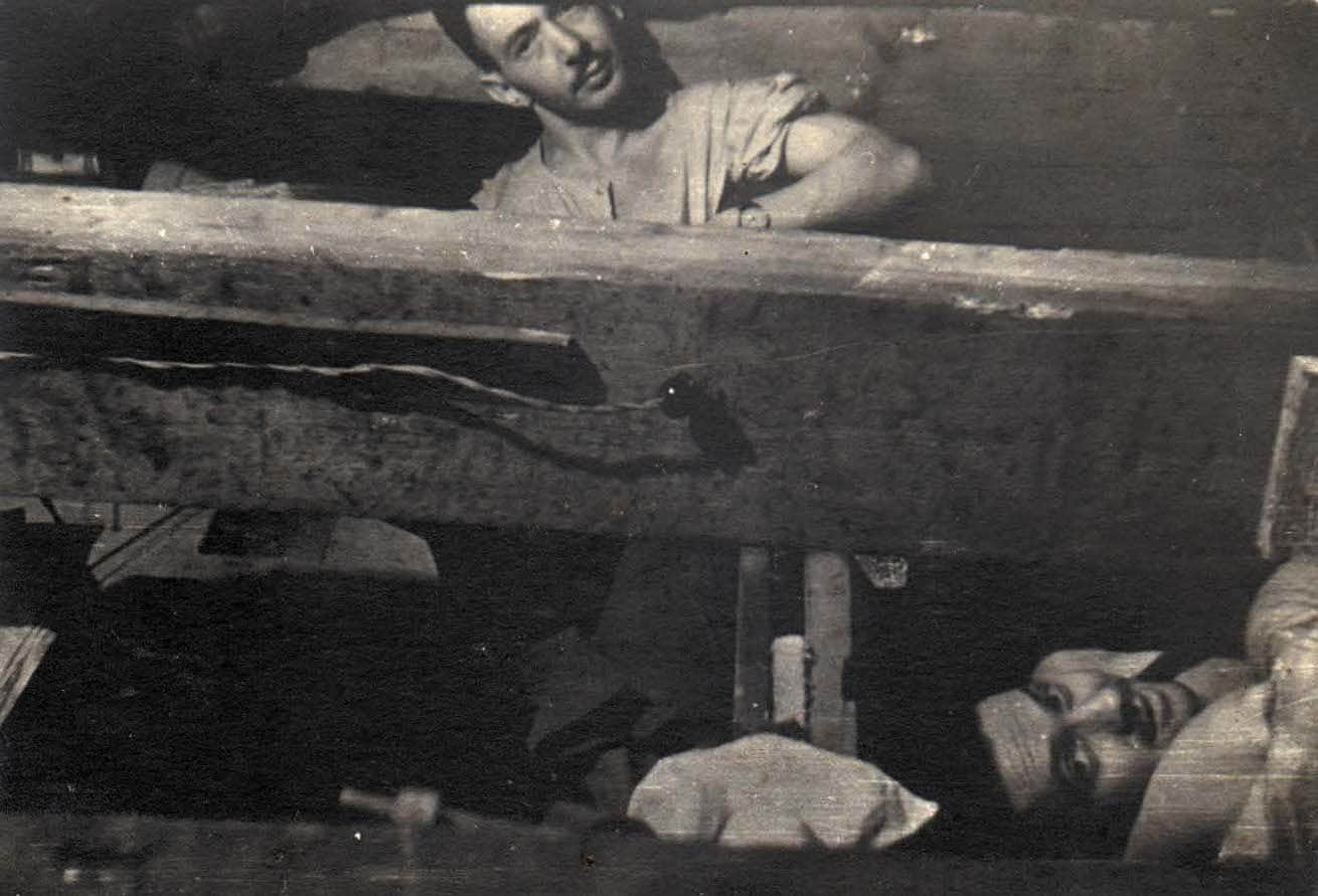 The survivors in hiding; above is Kalman Linkimer, below is Zelig Hirschberg, 1944