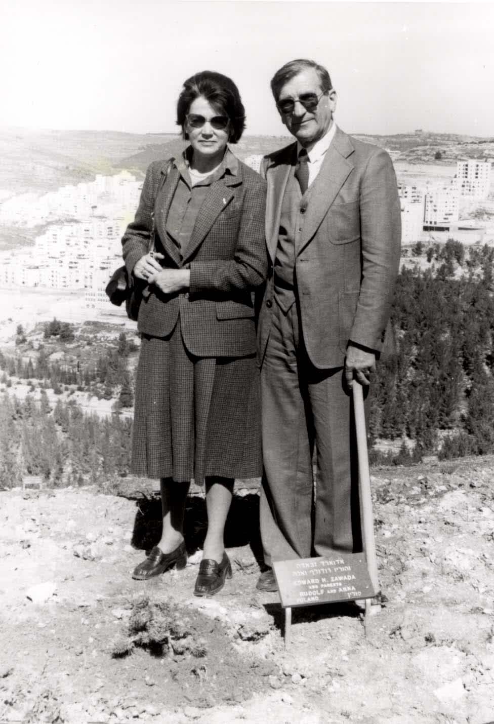 Tree Planting Ceremony in Honor of Edward, Anna and Rudolph Zawada. Yad Vashem. Date.12.02.1987