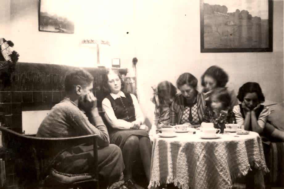 The rescuer Loots Caecilia with some of her students during the war
