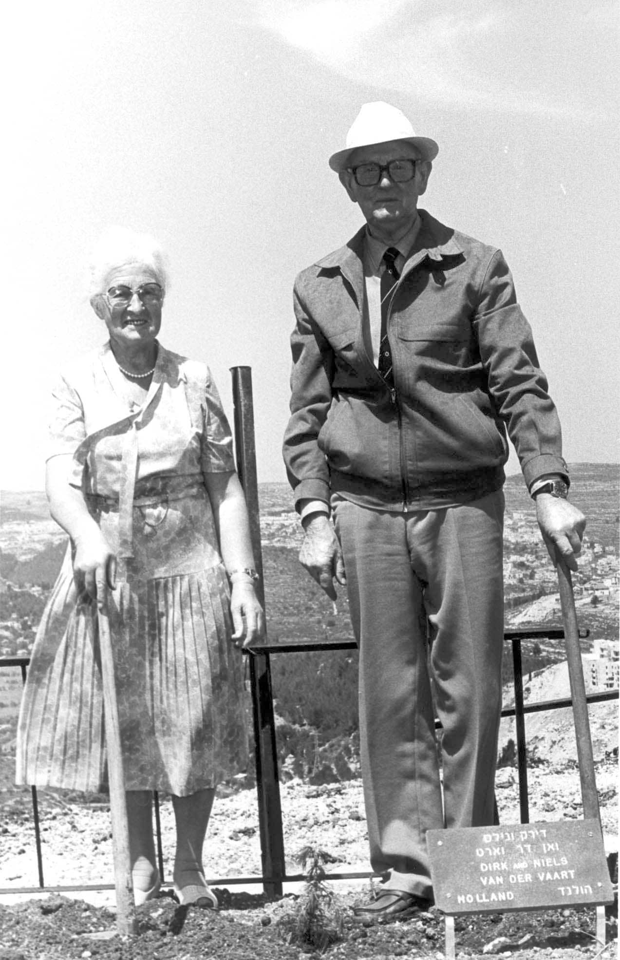 Dirk and Neels van der Vaart at The Tree Planting Ceremony in Honor of Neeltje and Dirk van der Vaart. Yad Vashem. 05.04.1984