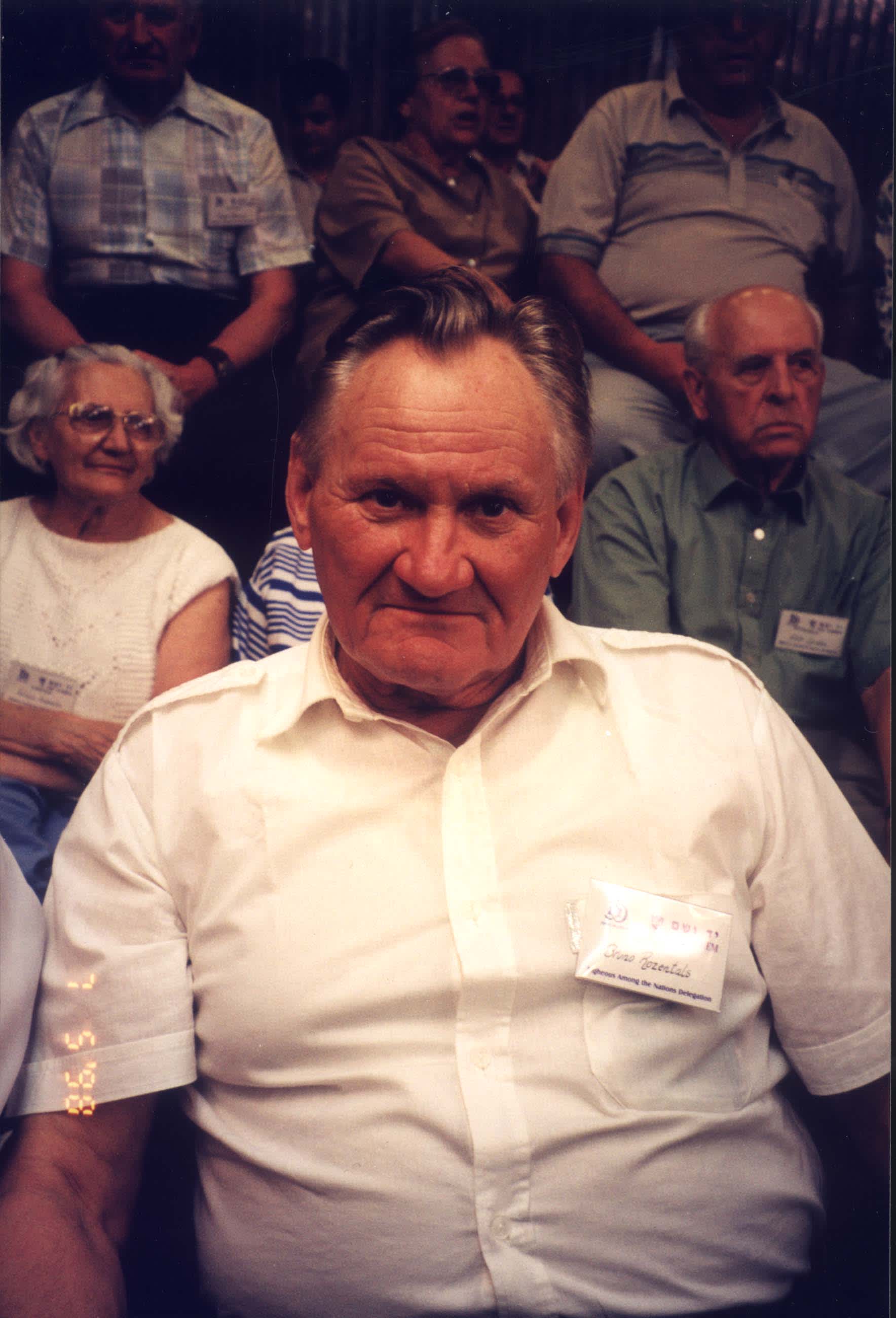 Bruno Rozentals as part of a delegation of 50 Righteous Among the Nations from various countries, who were invited to the celebrations marking the fiftieth anniversary of the State of Israel, May, 1998