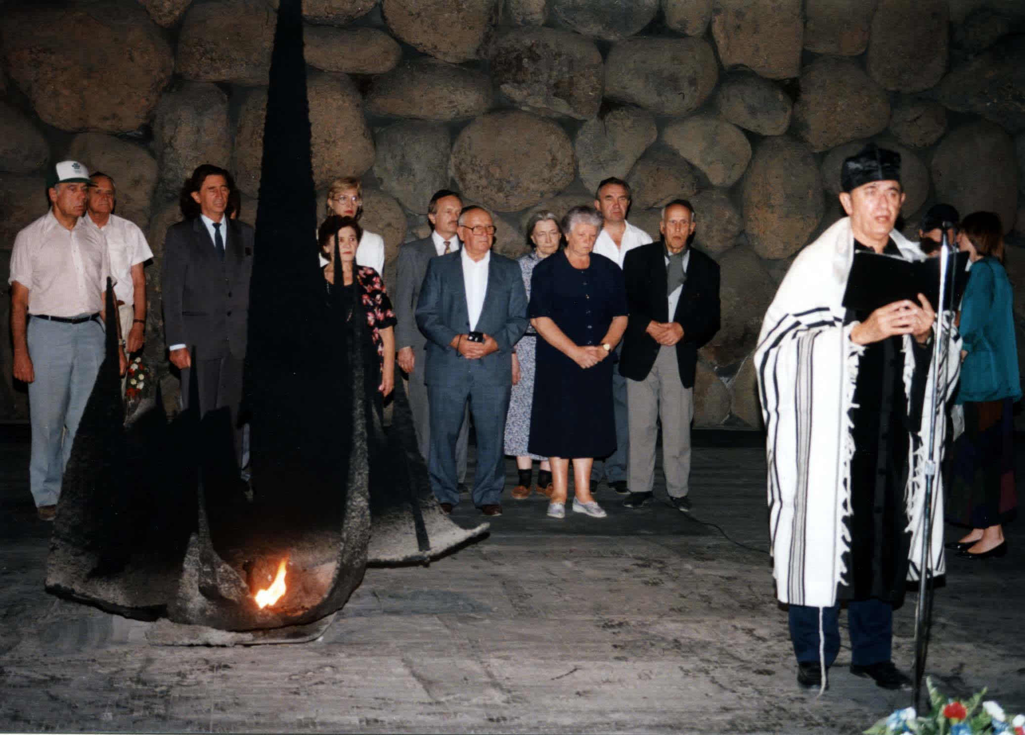 Roman Biletskiy, front row 2nd from right. Yad Vashem Ceremony