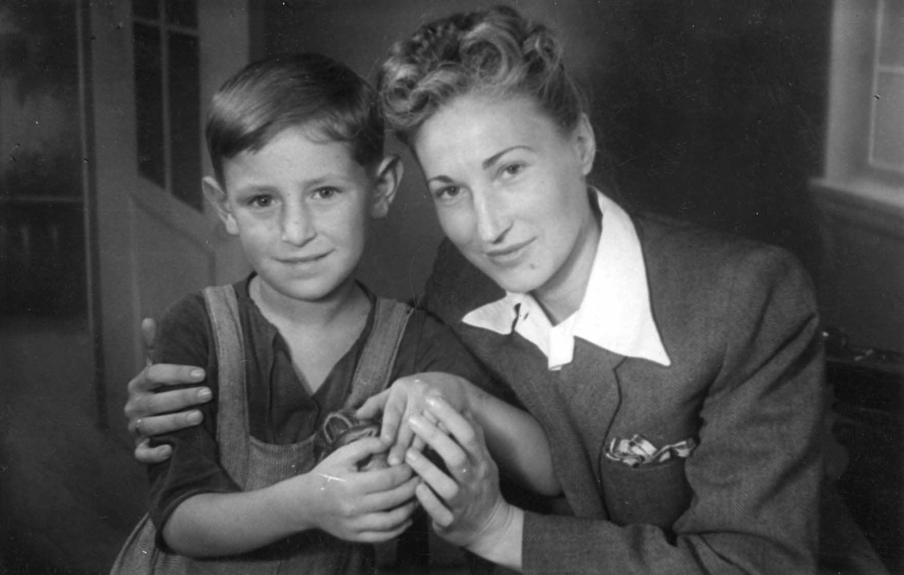 Genowefa Majcher with the rescued Michael Rozenshein, summer of 1947