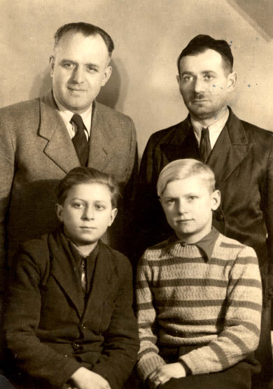 Karol Gialbas with his son, Nathan Lieberman (rescued) and his son