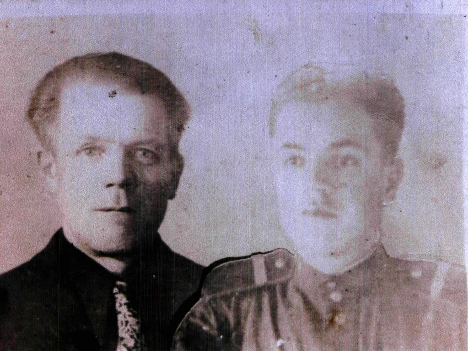 Julian (wearing uniform) and Vladimir Krivoruka. 1955, Vladimir (in civilian clothes) & Julian Krivoruka. 1955