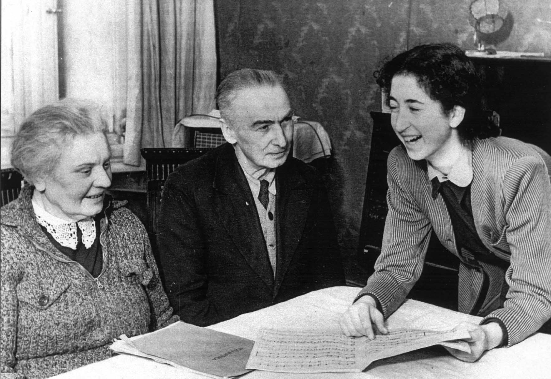 Rescuers Georg Celmraugs, his wife Anna and rescued Marina Hoff, 1950, Riga