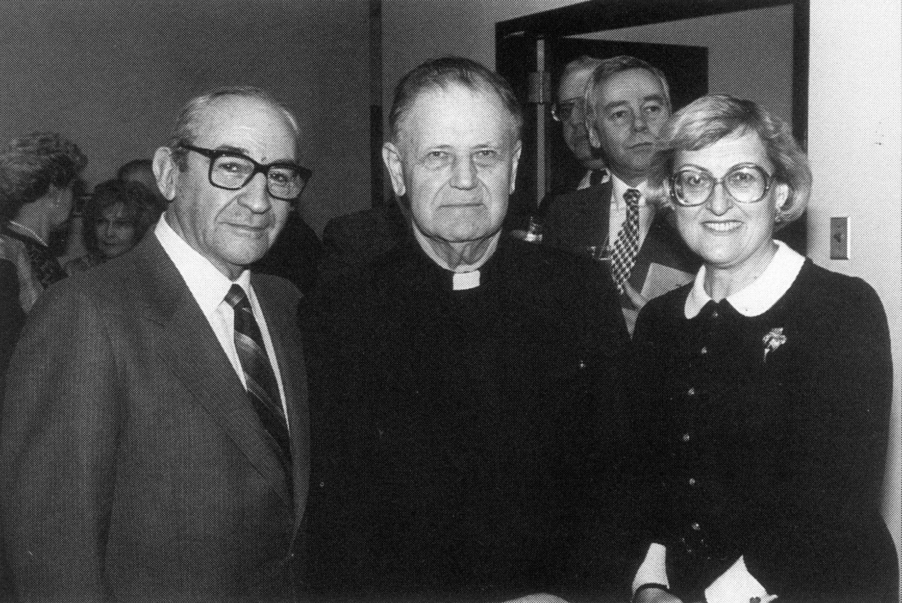 From left to right: David Packin, Fr. Kasimirs Vilnis, and prof. Gertrude Scheider