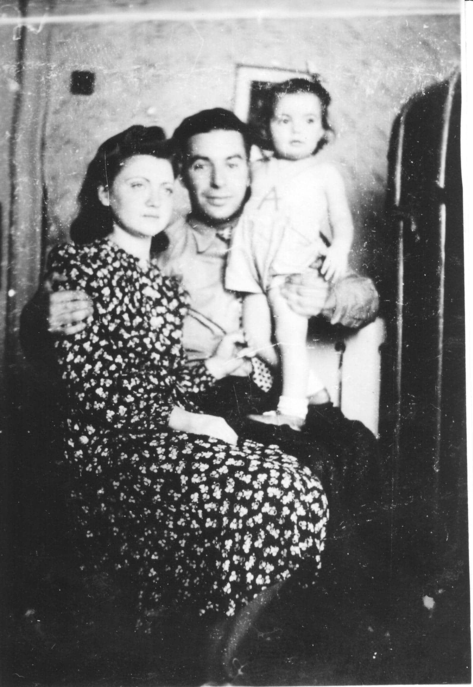 The rescued girl with her parents in the Kaunas ghetto