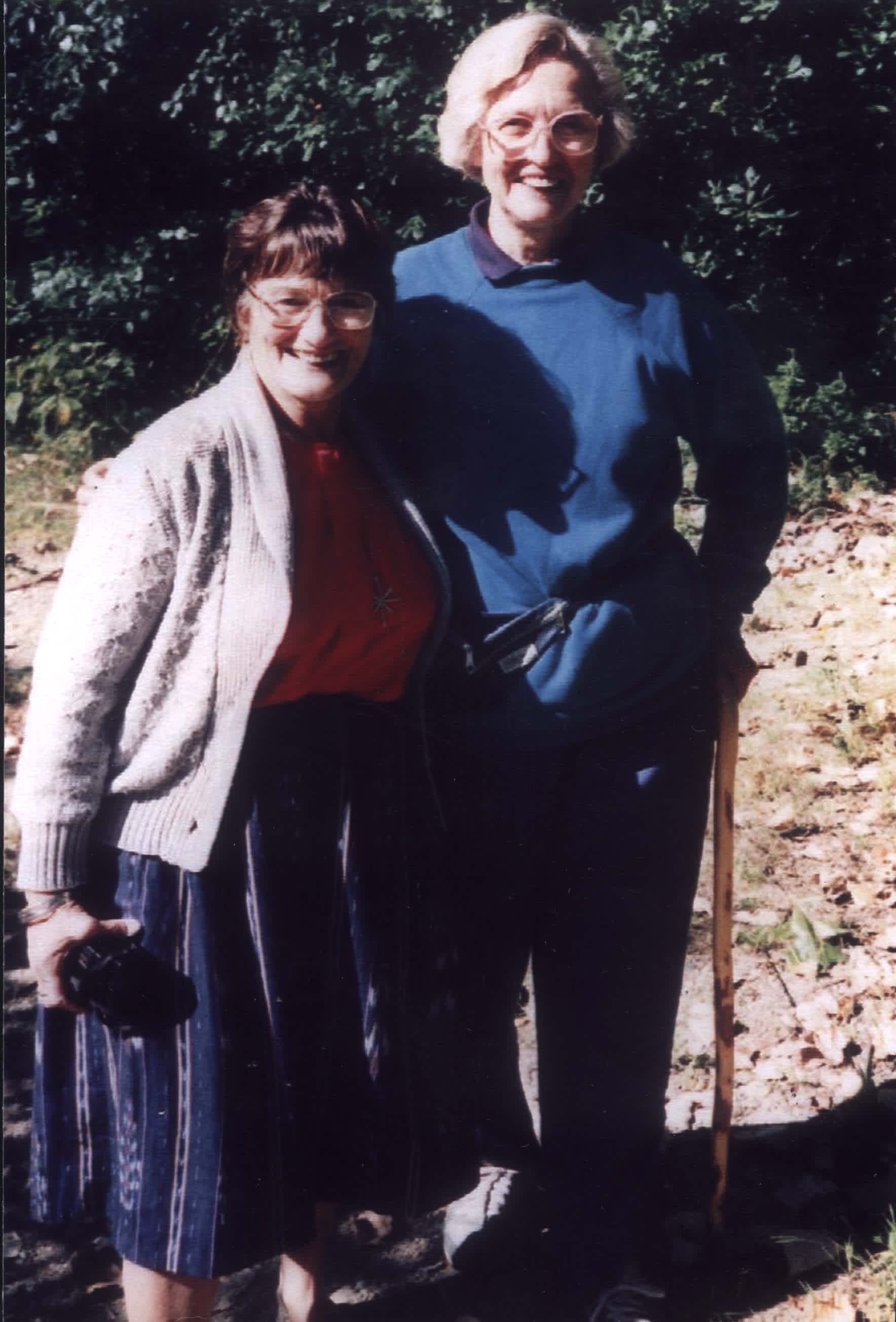Ellie Nauta with survivor Dina Angress, late '80's
