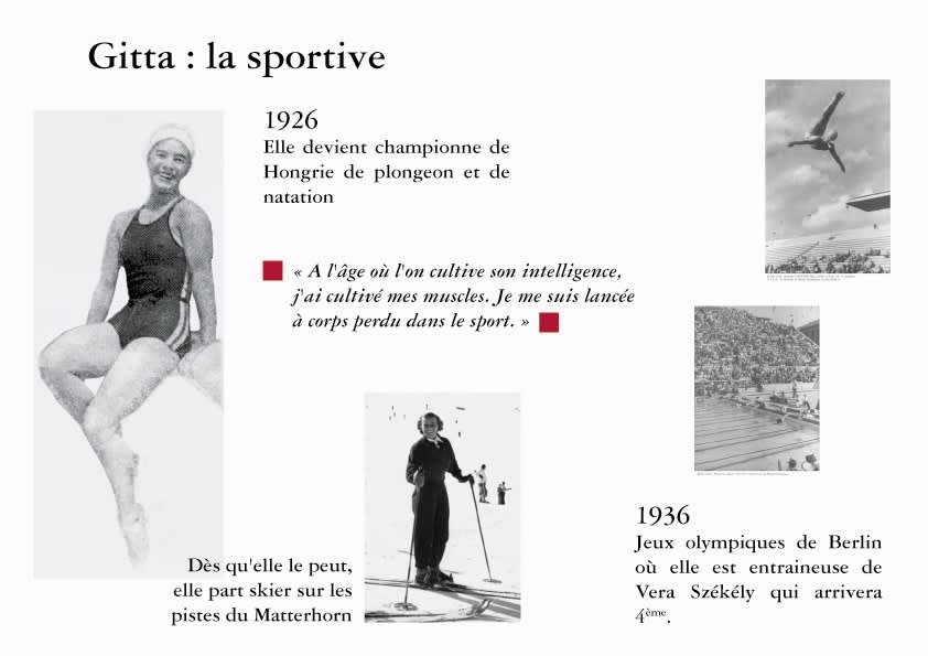 Milestones in Gitta Mallasz' swimming career