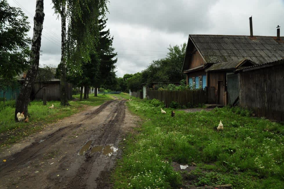 Area in Khotimsk where Jews were imprisoned in 1942. Photographer: 	Alexander Litin, 2009.